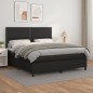 vidaXL Cama box spring con colchón cuero sintético negro 180x200 cm
