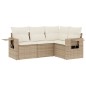 vidaXL Juego de sofás jardín con cojines 4 pzas ratán sintético beige vidaXL Juego de sofás jardín con cojines 4 pzas ratán sintético beige