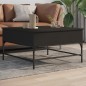 vidaXL Mesa de centro madera de ingeniería y metal negro 80x80x45 cm vidaXL Mesa de centro madera de ingeniería y metal negro 80x80x45 cm