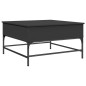 vidaXL Mesa de centro madera de ingeniería y metal negro 80x80x45 cm vidaXL Mesa de centro madera de ingeniería y metal negro 80x80x45 cm