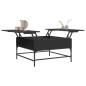 vidaXL Mesa de centro madera de ingeniería y metal negro 80x80x45 cm vidaXL Mesa de centro madera de ingeniería y metal negro 80x80x45 cm