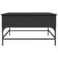 vidaXL Mesa de centro madera de ingeniería y metal negro 80x80x45 cm vidaXL Mesa de centro madera de ingeniería y metal negro 80x80x45 cm