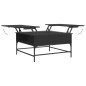 vidaXL Mesa de centro madera de ingeniería y metal negro 80x80x45 cm vidaXL Mesa de centro madera de ingeniería y metal negro 80x80x45 cm