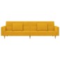 vidaXL Sofá cama de 2 plazas con dos almohadas tela color amarillo vidaXL Sofá cama de 2 plazas con dos almohadas tela color amarillo