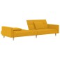 vidaXL Sofá cama de 2 plazas con dos almohadas tela color amarillo vidaXL Sofá cama de 2 plazas con dos almohadas tela color amarillo