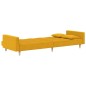 vidaXL Sofá cama de 2 plazas con dos almohadas tela color amarillo vidaXL Sofá cama de 2 plazas con dos almohadas tela color amarillo
