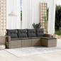 vidaXL Juego de sofás jardín con cojines 5 pzas ratán sintético gris vidaXL Juego de sofás jardín con cojines 5 pzas ratán sintético gris