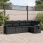 vidaXL Set de muebles de jardín 5 pzas y cojines ratán sintético negro