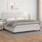 vidaXL Cama box spring con colchón cuero sintético blanco 200x200 cm vidaXL Cama box spring con colchón cuero sintético blanco 200x200 cm