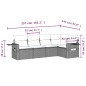 vidaXL Set de muebles de jardín 5 pzas y cojines ratán sintético negro