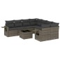 vidaXL Set de muebles de jardín 9 pzas y cojines ratán sintético gris