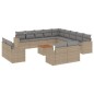 vidaXL Set sofás jardín 14 pzas y cojines ratán sintético beige mezcla vidaXL Set sofás jardín 14 pzas y cojines ratán sintético beige mezcla