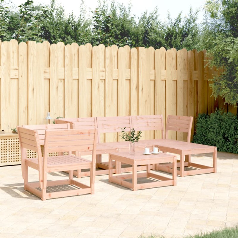 vidaXL Juego de sofás de jardín 5 pzas madera maciza de abeto Douglas vidaXL Juego de sofás de jardín 5 pzas madera maciza de abeto Douglas