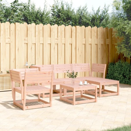 vidaXL Juego de sofás de jardín 5 pzas madera maciza de abeto Douglas
