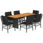 vidaXL Set de comedor de jardín 7 pzas y cojines ratán sintético negro vidaXL Set de comedor de jardín 7 pzas y cojines ratán sintético negro