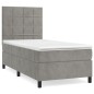 vidaXL Cama box spring con colchón terciopelo gris claro 80x200 cm vidaXL Cama box spring con colchón terciopelo gris claro 80x200 cm