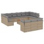 vidaXL Set sofás jardín 14 pzas y cojines ratán sintético beige mezcla vidaXL Set sofás jardín 14 pzas y cojines ratán sintético beige mezcla