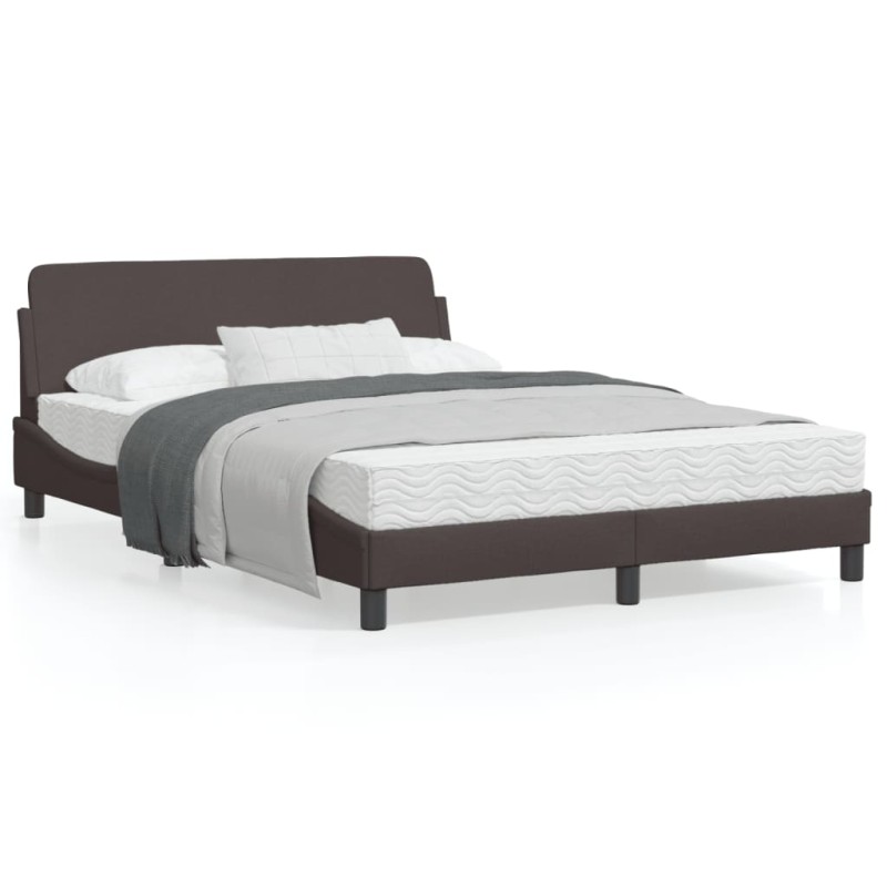 vidaXL Estructura de cama con cabecero de tela marrón 140x200 cm vidaXL Estructura de cama con cabecero de tela marrón 140x200 cm