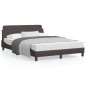 vidaXL Estructura de cama con cabecero de tela marrón 140x200 cm vidaXL Estructura de cama con cabecero de tela marrón 140x200 cm
