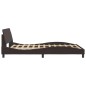 vidaXL Estructura de cama con cabecero de tela marrón 140x200 cm vidaXL Estructura de cama con cabecero de tela marrón 140x200 cm