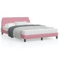 vidaXL Estructura de cama con cabecero de terciopelo rosa 140x200 cm vidaXL Estructura de cama con cabecero de terciopelo rosa 140x200 cm