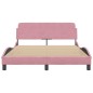 vidaXL Estructura de cama con cabecero de terciopelo rosa 140x200 cm vidaXL Estructura de cama con cabecero de terciopelo rosa 140x200 cm