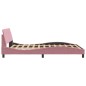 vidaXL Estructura de cama con cabecero de terciopelo rosa 140x200 cm vidaXL Estructura de cama con cabecero de terciopelo rosa 140x200 cm