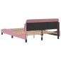 vidaXL Estructura de cama con cabecero de terciopelo rosa 140x200 cm vidaXL Estructura de cama con cabecero de terciopelo rosa 140x200 cm