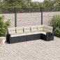 vidaXL Set de sofás de jardín 6 piezas y cojines ratán sintético negro vidaXL Set de sofás de jardín 6 piezas y cojines ratán sintético negro