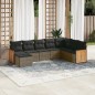 vidaXL Set de sofás de jardín 8 pzas y cojines ratán sintético gris vidaXL Set de sofás de jardín 8 pzas y cojines ratán sintético gris