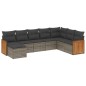 vidaXL Set de sofás de jardín 8 pzas y cojines ratán sintético gris vidaXL Set de sofás de jardín 8 pzas y cojines ratán sintético gris