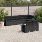 vidaXL Set de sofás de jardín 8 piezas y cojines ratán sintético negro vidaXL Set de sofás de jardín 8 piezas y cojines ratán sintético negro