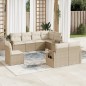 vidaXL Juego de sofás de jardín con cojines beige 8 pzas ratán PE vidaXL Juego de sofás de jardín con cojines beige 8 pzas ratán PE