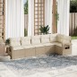 vidaXL Juego de sofás jardín con cojines 6 pzas ratán sintético beige vidaXL Juego de sofás jardín con cojines 6 pzas ratán sintético beige