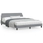 vidaXL Estructura de cama con cabecero tela gris claro 160x200 cm vidaXL Estructura de cama con cabecero tela gris claro 160x200 cm