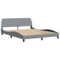 vidaXL Estructura de cama con cabecero tela gris claro 160x200 cm vidaXL Estructura de cama con cabecero tela gris claro 160x200 cm