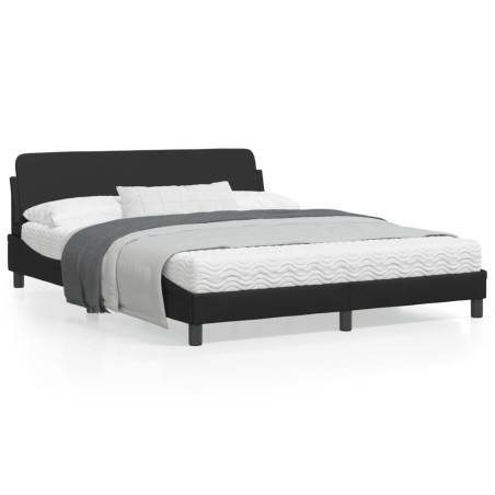 vidaXL Estructura de cama con cabecero cuero sintético negro 160x200cm