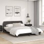 vidaXL Estructura de cama con cabecero cuero sintético negro 160x200cm vidaXL Estructura de cama con cabecero cuero sintético negro 160x200cm