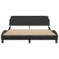 vidaXL Estructura de cama con cabecero cuero sintético negro 160x200cm vidaXL Estructura de cama con cabecero cuero sintético negro 160x200cm