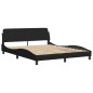 vidaXL Estructura de cama con cabecero de tela negro 160x200 cm