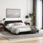 vidaXL Estructura de cama con cabecero de tela negro 160x200 cm