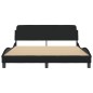 vidaXL Estructura de cama con cabecero de tela negro 160x200 cm