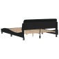 vidaXL Estructura de cama con cabecero de tela negro 160x200 cm