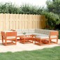 vidaXL Set muebles jardín 8 pzas con cojines madera pino marrón cera vidaXL Set muebles jardín 8 pzas con cojines madera pino marrón cera