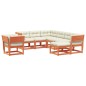 vidaXL Set muebles jardín 8 pzas con cojines madera pino marrón cera vidaXL Set muebles jardín 8 pzas con cojines madera pino marrón cera