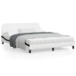 vidaXL Estructura cama cabecero cuero sintético blanco negro 160x200cm