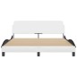 vidaXL Estructura cama cabecero cuero sintético blanco negro 160x200cm