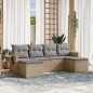 vidaXL Juego de sofás jardín con cojines 6 pzas ratán sintético beige vidaXL Juego de sofás jardín con cojines 6 pzas ratán sintético beige