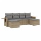 vidaXL Juego de sofás jardín con cojines 6 pzas ratán sintético beige vidaXL Juego de sofás jardín con cojines 6 pzas ratán sintético beige