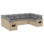 vidaXL Set de sofás de jardín 9 pzas con cojines ratán sintético beige vidaXL Set de sofás de jardín 9 pzas con cojines ratán sintético beige